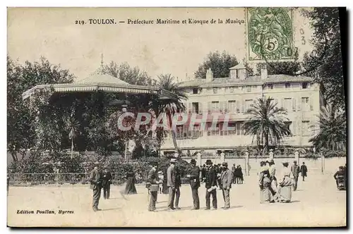 Cartes postales Toulon Prefecture maritime et kiosque de la musique