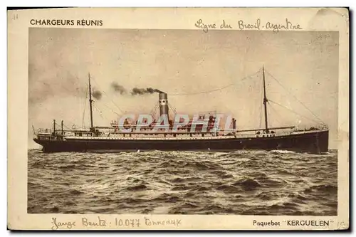 Cartes postales Bateau Paquebot Kerguelen Chargeurs Reunis