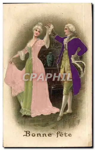 Cartes postales Fantaisie Femme Danse (d�cor en relief en tissu)