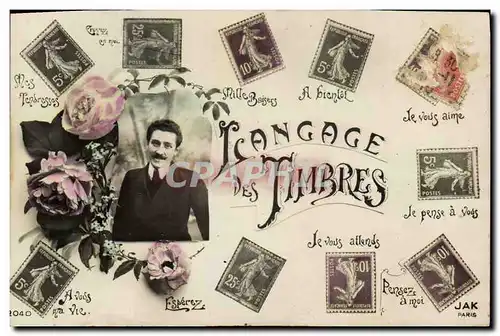 Cartes postales Fantaisie Langage des timbres Semeuse