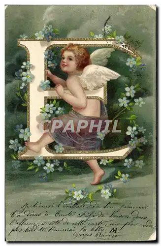 Cartes postales Fantaisie Femme Lettres Lettre E Ange