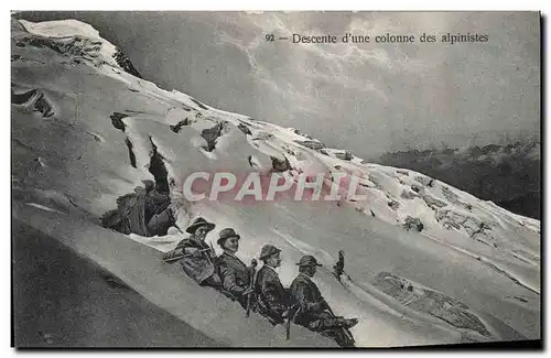 Cartes postales Alpinisme Descente d&#39une colonne des alpinistes