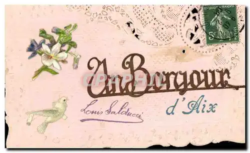 Cartes postales Fantaisie Brodee Fleurs Aix en Provence