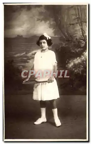 CARTE PHOTO Enfant Tennis