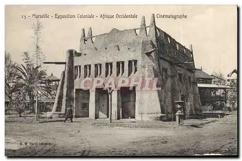 Cartes postales Cinema Exposition coloniale de Marseille Cinematographe de l&#39Afrique Occidentale