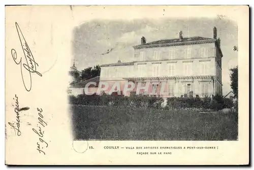 Cartes postales Cinema Couilly Villa des Artistes dramatiques a Pont aux Dames Facade sur le parc