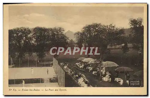 Cartes postales Tennis Evian les Bains Le parc des sports