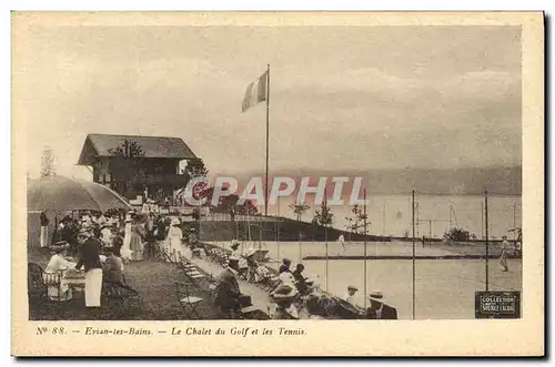 Cartes postales Tennis Evian les Bains Le chalet du golf et les tennis