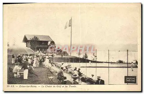 Cartes postales Tennis Evian les Bains Le chalet du golf et les tennis