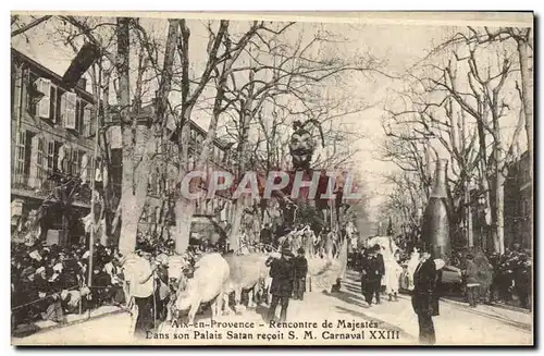 Cartes postales Carnaval Aix en Provence Rencontre de majestes dans son palais Satan recoit SM Carnaval XXIII Di