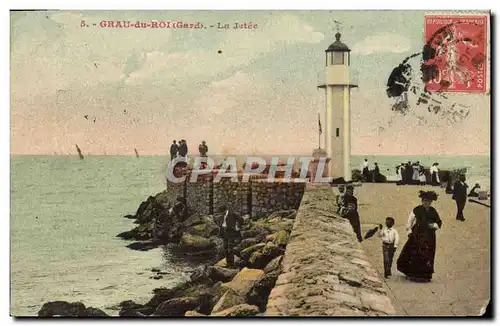 Cartes postales Phare Grau du Roi Le jetee