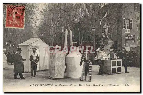 Cartes postales Carnaval XX Aix en Provence The laitGros feu Telegraphe