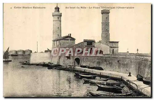 Cartes postales Phare Cette Au bout du Mole Le phare St louis et l&#39observatoire