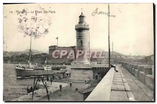 Cartes postales Phare Ste Marie Marseille Bateau