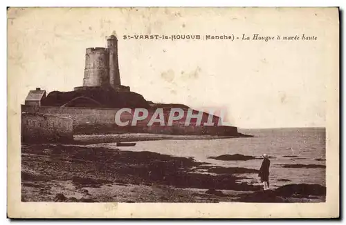 Cartes postales Phare St Vaast le Hougue La Hougue a maree haute