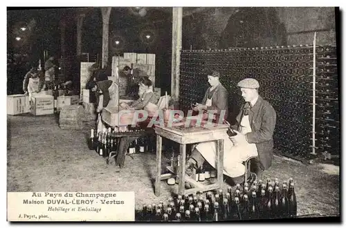 Cartes postales Folklore Vin Vendange Champagne Maison Duval Leroy Vertus Habillage et emballage