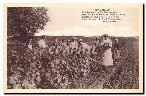 Cartes postales Folklore Vin Vendange Champagne