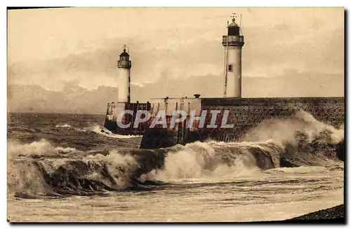 Cartes postales Phare Fecamp Gros temps