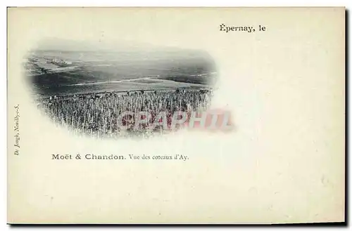 Cartes postales Folklore Vin Vendange Champagne Epernay Moet & Chandon Vue des coteaux d&#39Ay