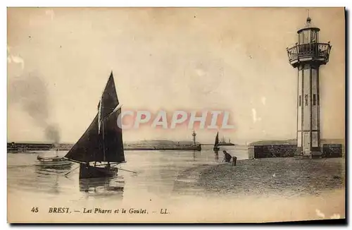 Cartes postales Phare Brest Les phares et le goulet