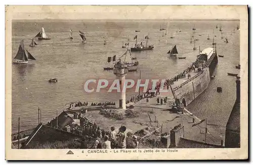 Cartes postales Phare Cancale Le phare et la jetee de la houle Bateaux