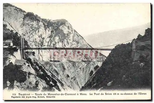 Cartes postales Pont de Brion a dessus de l&#39Ebron Dauphine Route du Monestier de Clermont a Mens