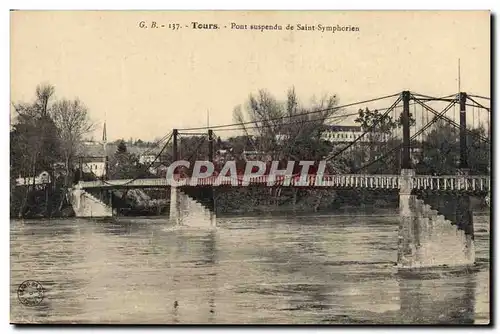 Cartes postales Pont suspendu de Saint Symphorien Tours