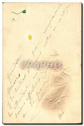 Cartes postales Fantaisie Fleurs Femme (en relief)