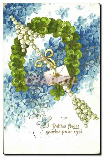 Cartes postales Fantaisie Fleurs Trefles