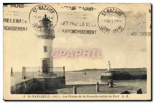 Cartes postales Phare St Nazaire Les phares de la nouvelle entree du port