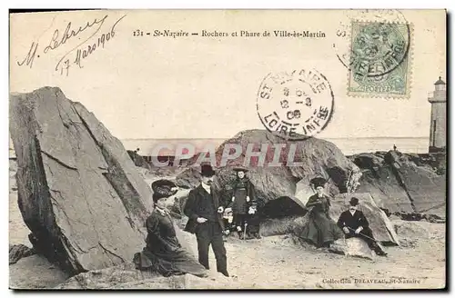 Cartes postales Phare St Nazaire Rochers et phare de Ville es Martin