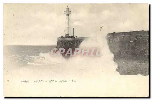 Cartes postales Phare Dieppe La jetee Effet de vagues