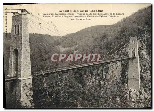 Cartes postales Pont Tramways departementaux Viaduc de Roche Taillade sur la Luzege Vue panoramique