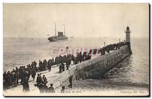 Cartes postales Phare Le Havre La jetee du Nord Bateau