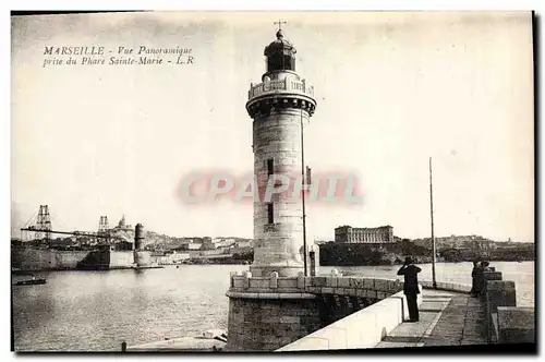 Cartes postales Phare Marseille Vue panoramique prise du phare Sainte Marie
