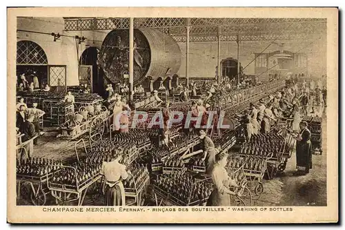 Cartes postales Folklore Vin Vendange Champagne Mercier Epernay Rincage des bouteilles