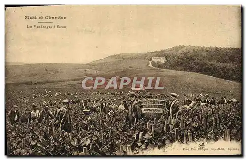 Cartes postales Folklore Vin Vendange Champagne Moet & Chandon Les vendanges a Saran