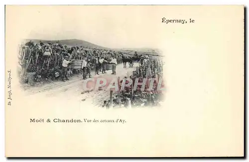 Cartes postales Folklore Vin Vendange Champagne Epernay Moet & Chandon Vue des coteaux d&#39Ay