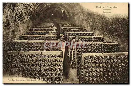 Cartes postales Folklore Vin Vendange Champagne Moet & Chandon Remuage