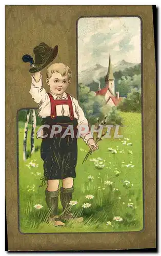 Cartes postales Fantaisie Fleurs Enfant