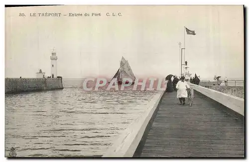 Cartes postales Phare Le Treport Entree du port