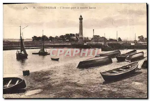 Cartes postales Phare Ouistreham L&#39avant port a maree basse Bateaux