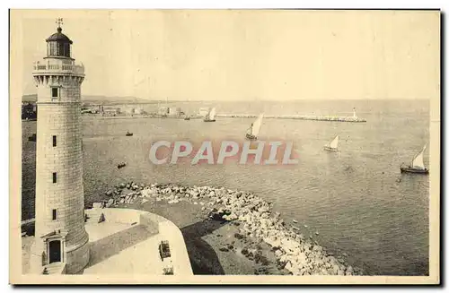 Cartes postales Phare de Saint Louis et la jetee Frontignan Sete