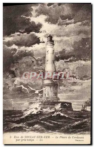 Cartes postales Phare de Cordouan par gros temps Environs de Soulac sur Mer