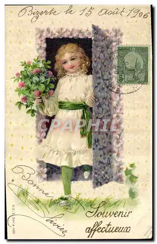 Cartes postales Fantaisie Fleurs Enfant