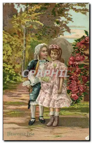 Cartes postales Fantaisie Fleurs Enfants