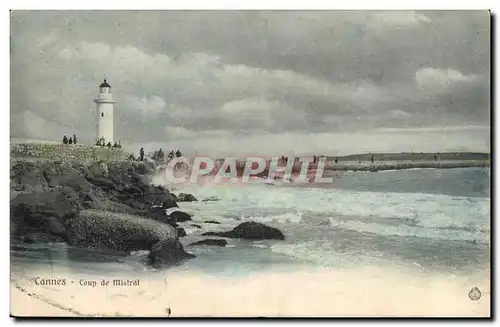 Cartes postales Phare Cannes Coup de mistral