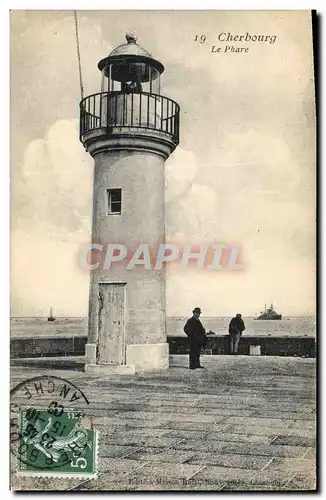 Cartes postales Phare Cherbourg Bateau