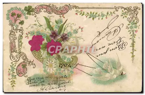 Cartes postales Fantaisie Fleurs Colombes