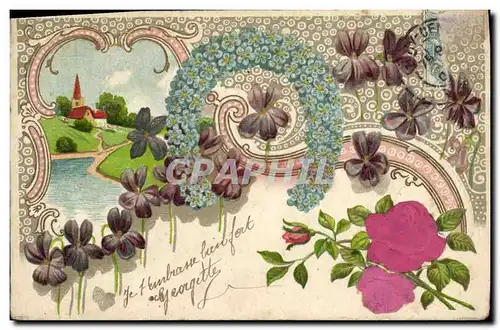 Cartes postales Fantaisie Fleurs